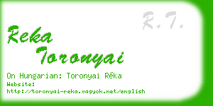 reka toronyai business card